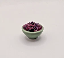 Cranberry Sauce in Green Bowl Dollhouse Miniature 1:12 Scale Fast US Shipping