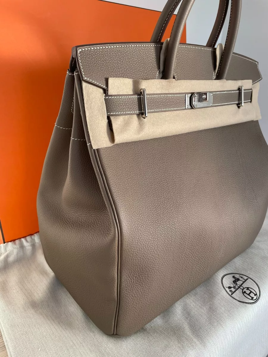 Hermes Birkin 40 HAC Gris Clair Todoo Feutre / Etoupe Bag