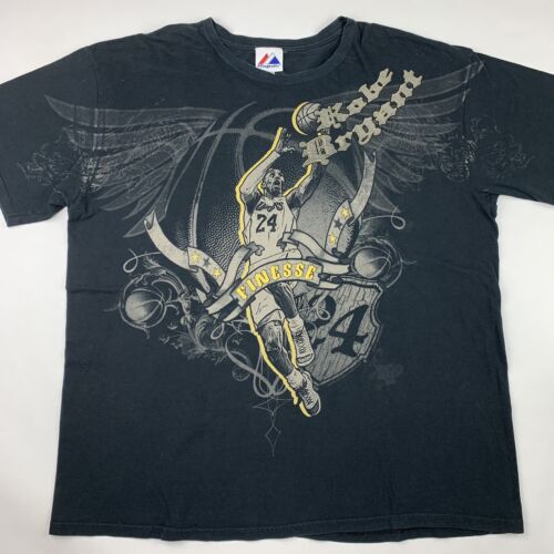 Majestic Kobe Bryant Black Mamba Finesse Wings T-Shirt Mens XL X-Large Y2k - Picture 1 of 8