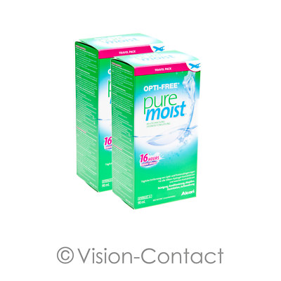 Alcon - 2x Opti-Free PureMoist / Pure Moist - 90ml / 1x Behälter