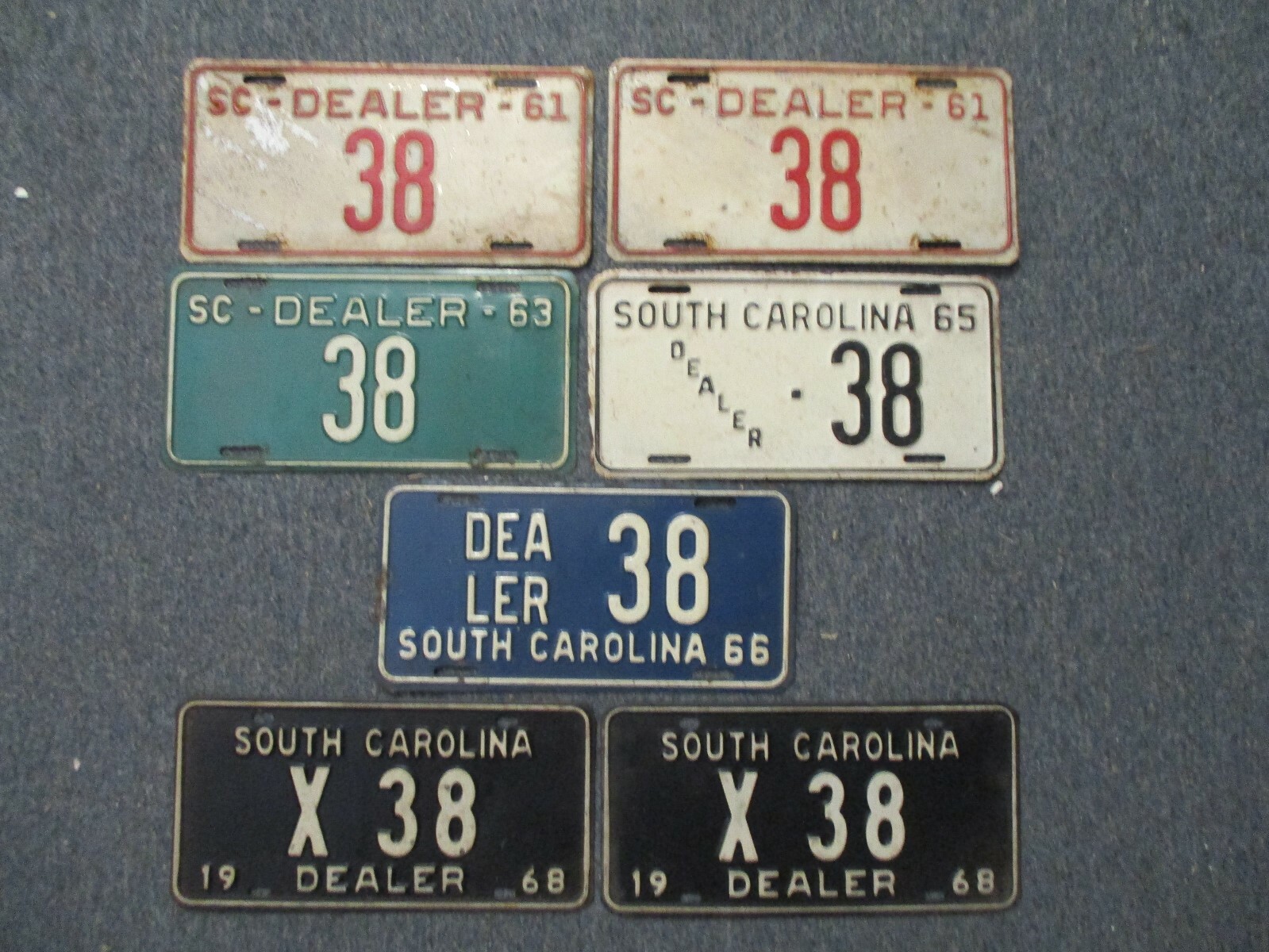 1960s South Carolina DEALER License Plate Tag ALL SAME NUMBER eBay