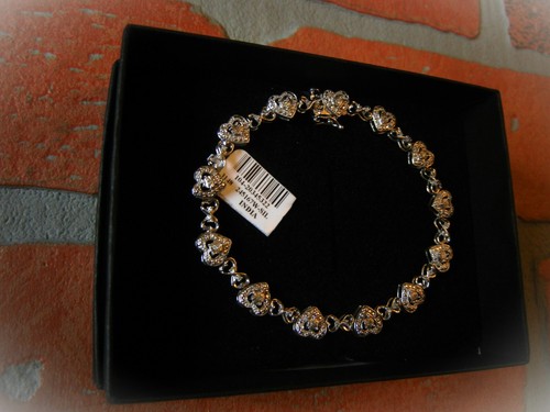 CHARMED CHARM Diamond HEART Princess Piece BRACELET Sterling $OLD OUT SEXY HQ - Picture 2 of 21
