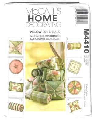 McCall's M4410 Cottagecore Pillows Sewing Pattern Round Square Rectangle Bolster
