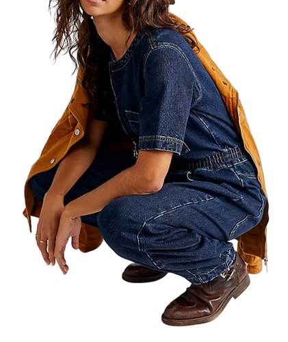 NEW L.F. MARKEY INDIGO FRANCIS BOILERSUIT DENIM JUMPSUIT XS FREE PEOPLE SZ 0 - Picture 7 of 9