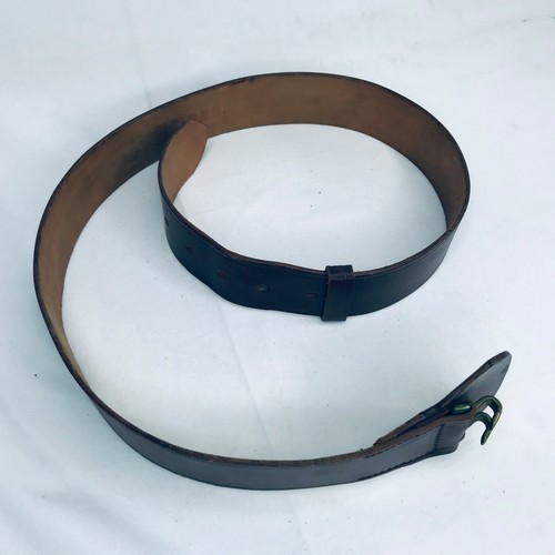 Military Belts Lot of 2 Sam Browne Style Cowhide Fabric Buckle Vintage - Picture 2 of 12