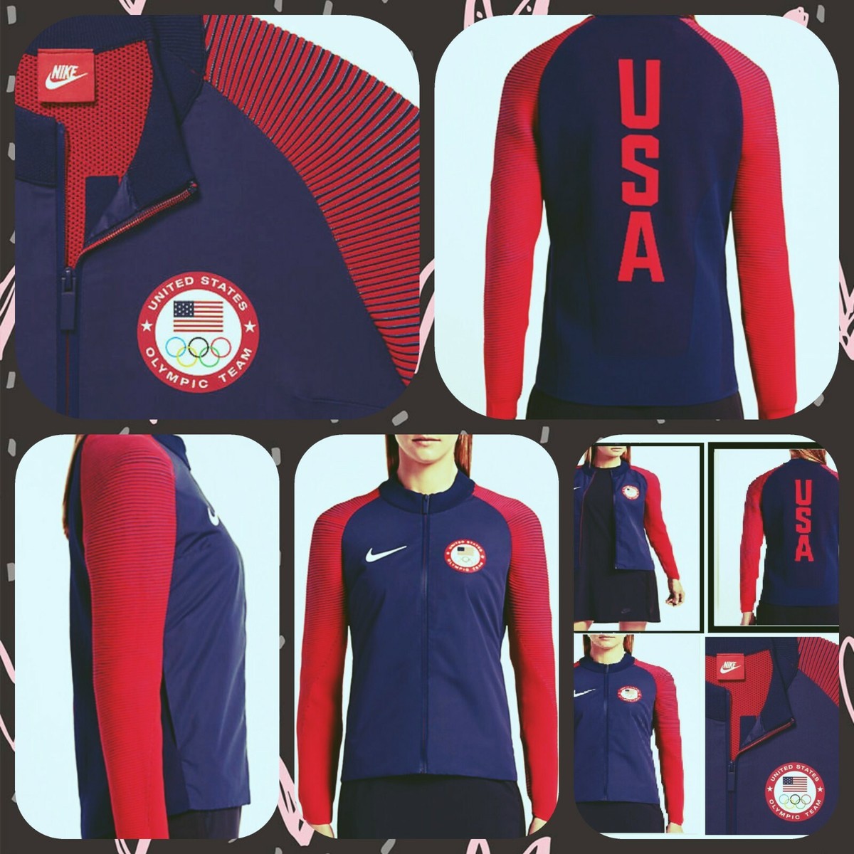 Womens Size Small Nike Dynamic Reveal Knit Tech Jacket Team USA