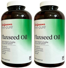 Flaxseed Oil with Omega-3 for Heart Health, 1300mg, 200 x 2 Pack 400 SOFTGELS