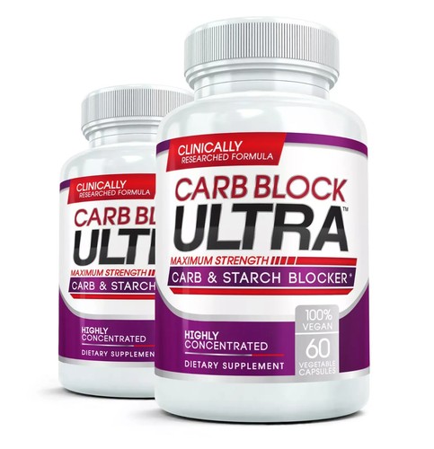 CARB BLOCK ULTRA Best Starch & Fat Blocker Weight Loss Diet Pill, Pack of 3