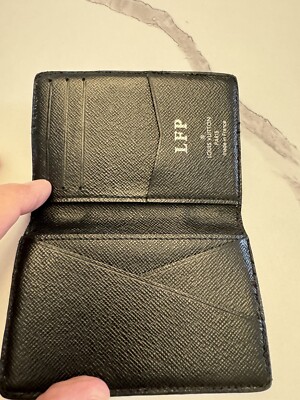 Louis Vuitton Black Leather Pocket Organizer Damier Graphite