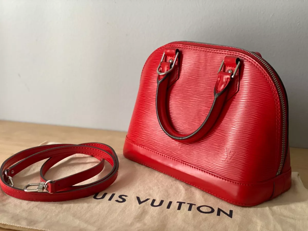 Louis Vuitton Alma Small Model Handbag in Red EPI Leather