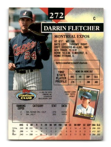 1993 Stadium Club Baseball Card #1 - #325 - - - Pick A Card - - - Complete a Set - Picture 303 of 369