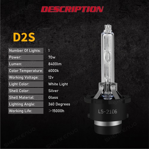 D2S HID Headlight Bulb For Acura TL 2004-2008 High/Low Beam Stock Fit Qty2 - Picture 4 of 16