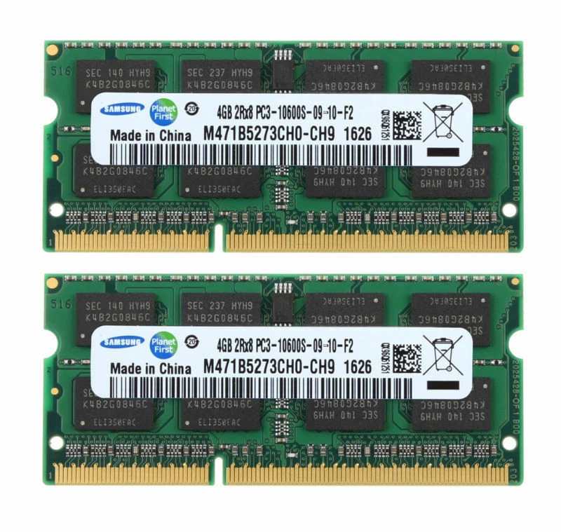 Samsung 8G 2x4GB 2RX8 DDR3 1333MHz PC3-10600S 204PIN SODIMM Laptop RAM Speicher - Bild 2 von 4