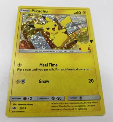 Pokemon Pikachu Holo 25th Anniversary McDonaldâs Card 25/25 In Hand 2021 Great! | eBay