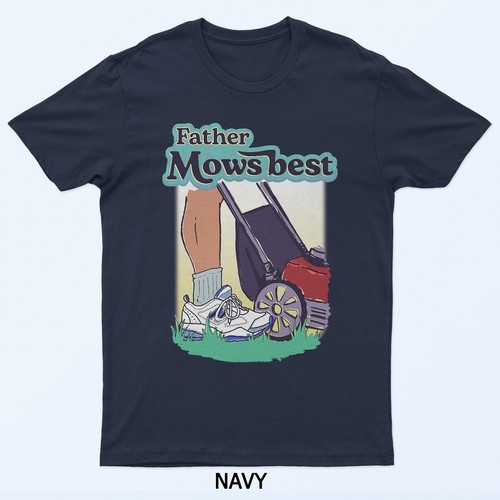 Father Mows Best Funny Riding Mower Retro Mowing Dad Gift T-Shirt - Picture 2 of 5