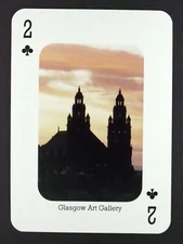 1 x playing card Scottish picture Glasgow Art Gallery 2 of Clubs ≠ Q44