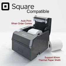 80mm paper size Thermal Receipt Printer  for SQUARE APP USB / Ethernet 160mm/s