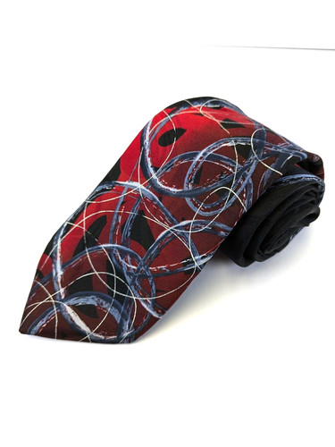 Jerry Garcia Happy Birthday Too Collection 56 Black Abstract 100% Silk Tie