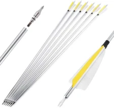 30'' Aluminum Arrow Turkey Feather SP500 Screw Arrowhead Recurve Archery Hunting