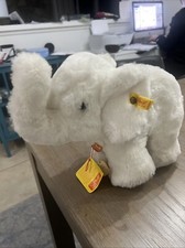 Steiff Germany Elephant Happy Jumbo 12 In Long 8 Inches Tall 5750/22 White