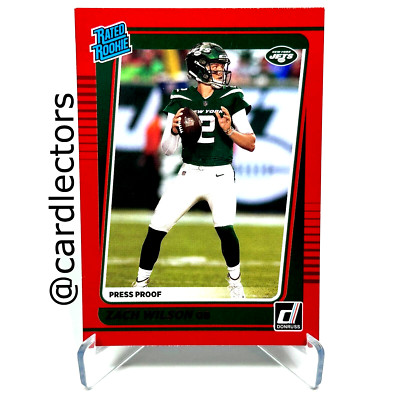 2021 Panini Donruss Football ZACH WILSON #252 Rated Rookie Press Proof Red JETS