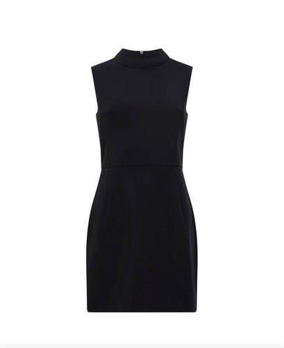 French Connection Echo Crepe Mock Neck Mini Dress Size 12 Color Black MSRV $128 - 第 4/4 張圖片