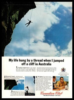 1964 Canadian Club Whisky Watson Bay Tavern Sidney Austrailia Climbing Print Ad