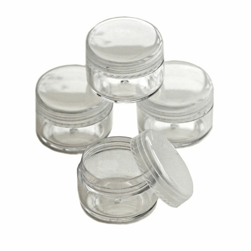 Small Clear Travel Sample Pots Jars Pieces Containers 5g 5ml with white Lids jdw - 第 11/13 張圖片