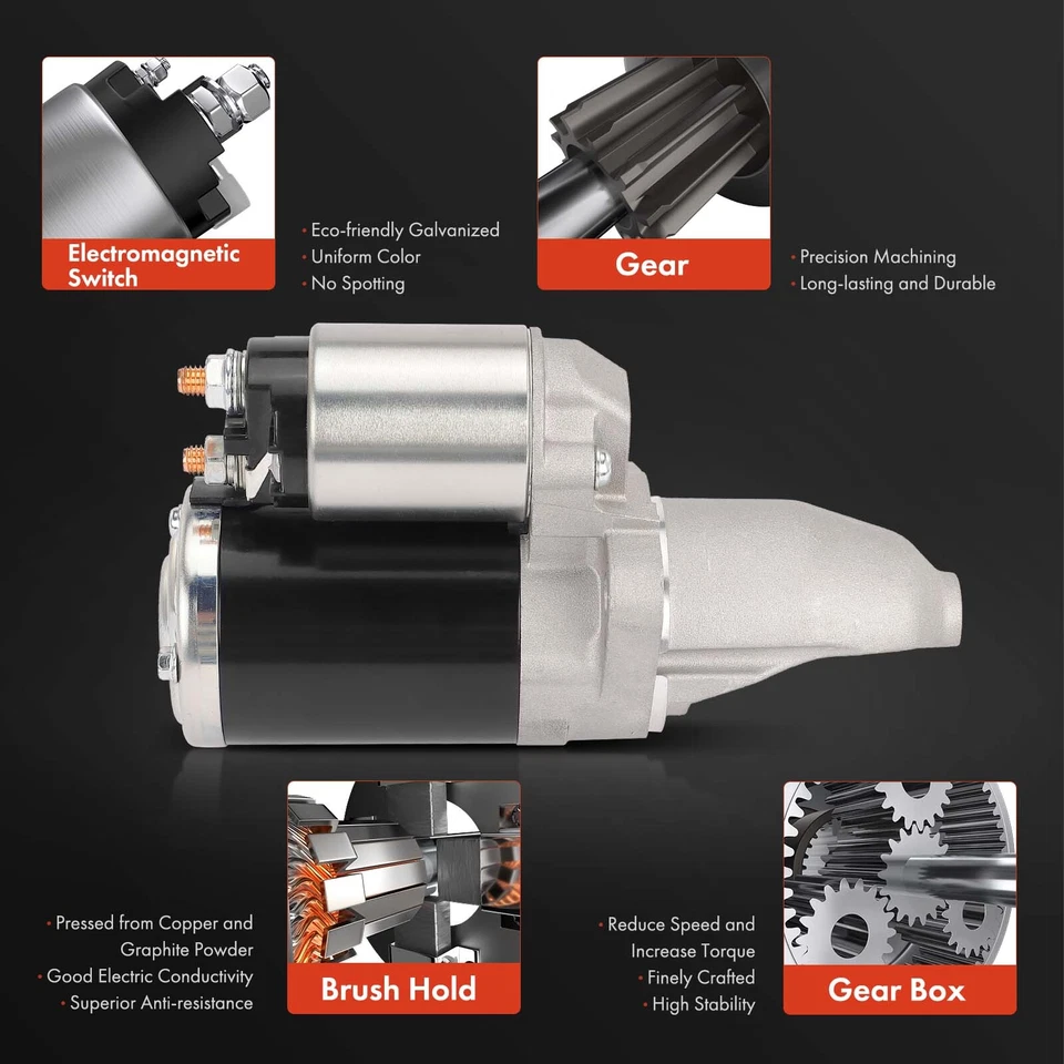 Motor de arranque para Smart Fortwo 2008-2016 L3 1,0 L en sentido contrario a las agujas del reloj 8 dientes 0,8 KW Foto 4 de 4