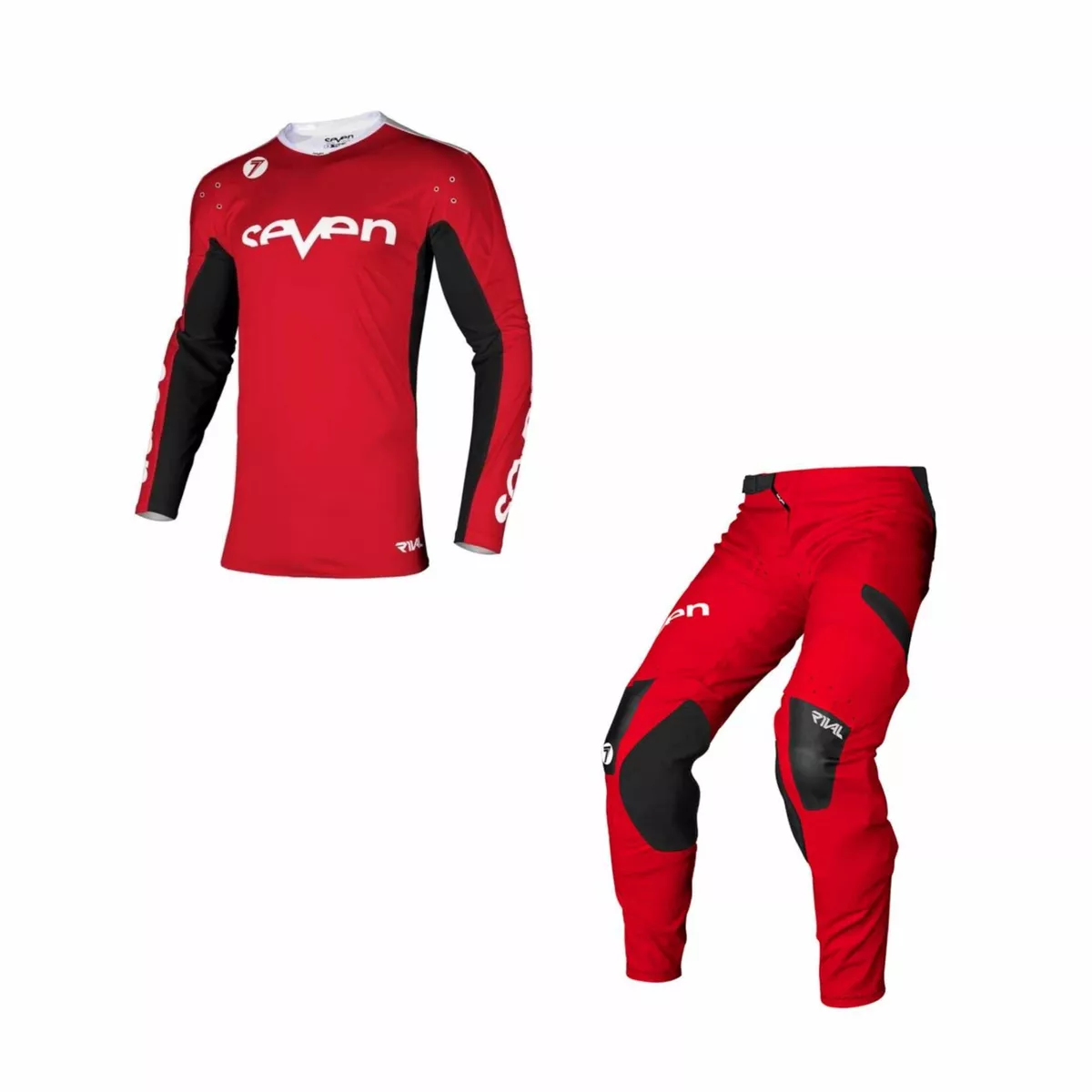 Seven MX 2024 Rival Staple Adult Kit Combo Motocross Enduro Red