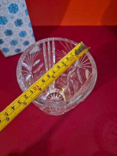 Bohemia Kristallglas Vase klar dekorativ beschriftet Vintage verpackt - Bild 10 von 10