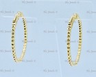 14k Solid Yellow Gold Natural Diamond  huggie hoop earring  snap lock 2 1/3 ct — photo 4