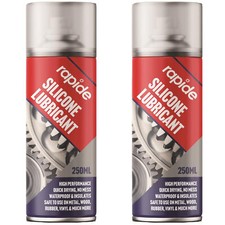 2 x Rapide Silicone Spray Lubricant 250ml High Performance Fast Drying Rubber