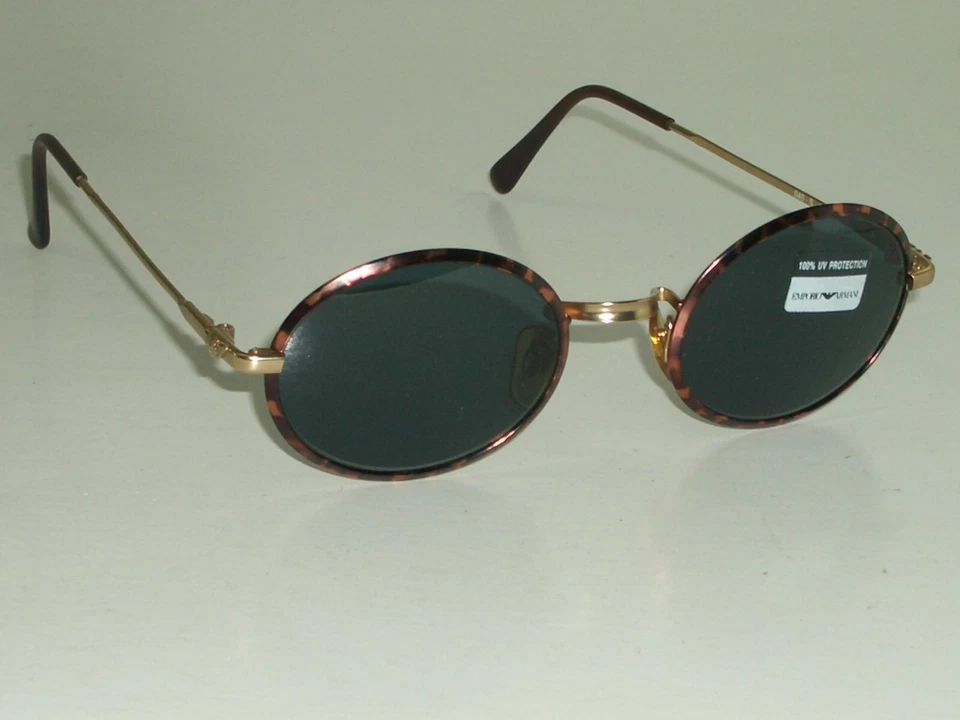 EMPORIO ARMANI 小号 040-S 832 48[]22 135 SLEEK 棕色镜片 OVAL 太阳镜 全新 — 第 2/4 张图片