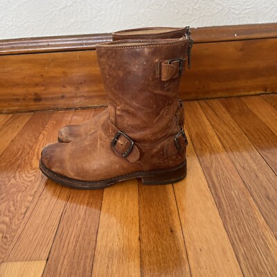 【FRYE】ウエスタンブーツ/レザー/ブラウン/7.5B FRYE 76603 Women Size 7.5B Cognac Brown Veronica Short Double