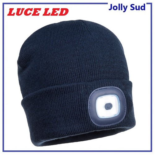 Berretto con Luce Led Ricaricabile Cappello Invernale per Escursionismo Jogging - Foto 4 di 23