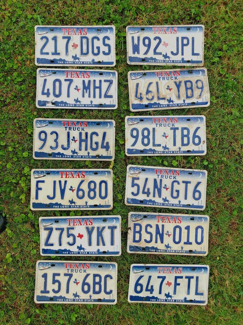 Vintage 1971 Texas Car License Plate Tag DWX 106 White And ...