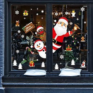 Détails Sur Autocollants Amovibles Fenêtre Décoration Diy Renne Père Noël Magasin Maison