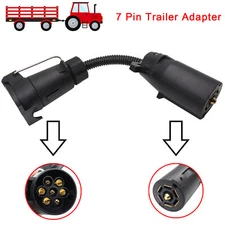 7 Way Blade to 7 Pin Round Trailer Adapter Plug Socket Wiring Connector Car RV