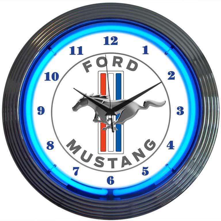 Ford Mustang Neon Clock Sign Since 1964 GT Man Cave OLP Neonetics wall lamp