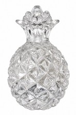 Vintage Glass Pineapple Paperweight Clear Diamond Pattern Taiwan Decor 4&rdquo;x2.5&rdquo;