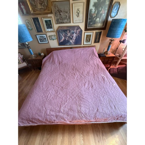 Vintage JC Penny Home Collection King Size Quilt Farmhouse Cottage Velvet Red - Picture 8 of 23