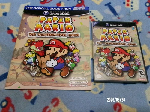 #910 Paper Mario The Thousand Year Door W/Strat. Guide (Nintendo, 2004)COMPLETE