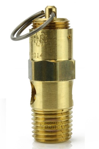 Válvula de alivio de seguridad del compresor de aire 135 PSI latón sólido 1/4" macho NPT EE. UU. - Imagen 3 de 6