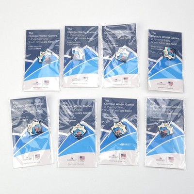 LOT of 8 Comcast 2018 PyeongChang Winter Olympic Games Team USA Pins - NEW