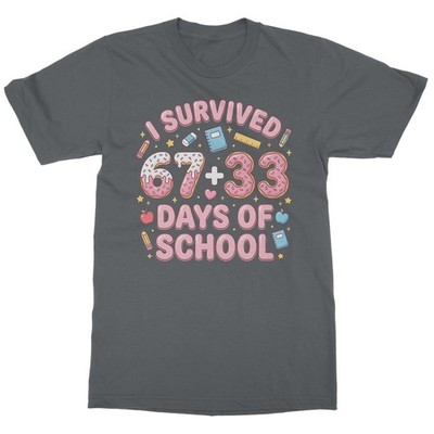 100 Days Of School Survivor - 67+33 Meme Funny Unisex T-Shirt