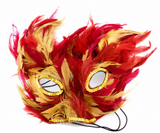 Crazy Cat Halloween Costume Party Mask Mardi Gras Fun Party Feather New Orleans