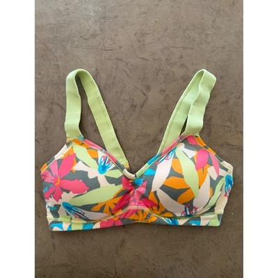 Kindly Yours Tropical Floral Wireless Bralette Lime Green Multi Size M 40051