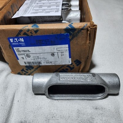 10 Count - Crouse-Hinds C27 3/4'' C-Style Conduit Body, Form-7, Iron Alloy