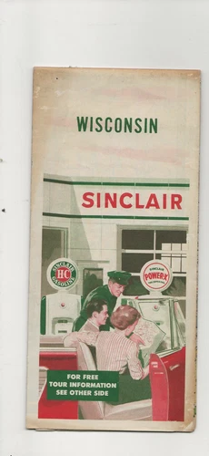 VINTAGE WISCONSIN SINCLAIR GAS MAP